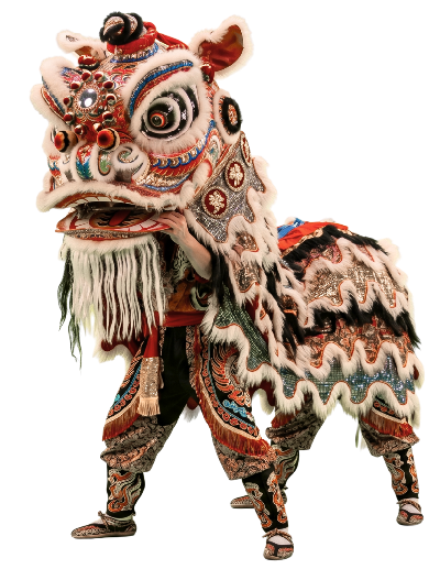 Hombre disfrazado de dragon en la tipica Danza China